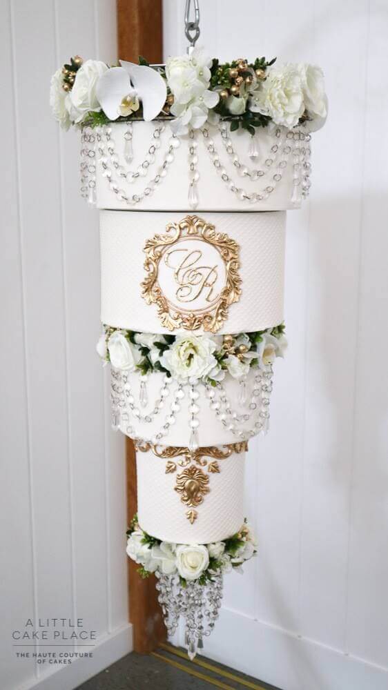 White Hanging Wedding Cake 
