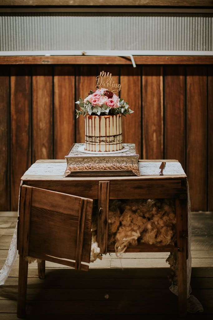 Shabby Chic Country Wedding Cake - Queensland - ABIA Real Wedding