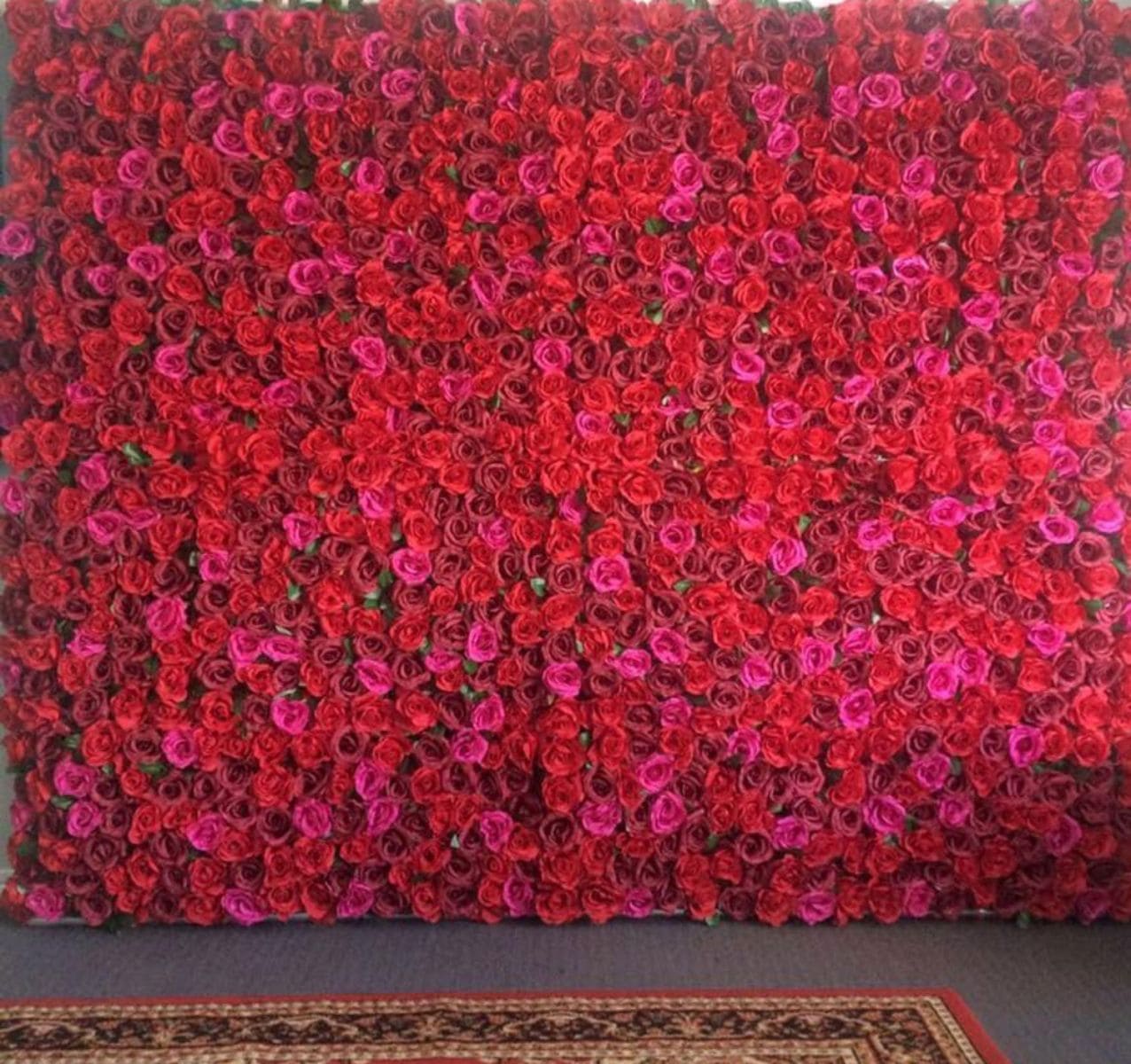Red Rose Flower Wall for Hire