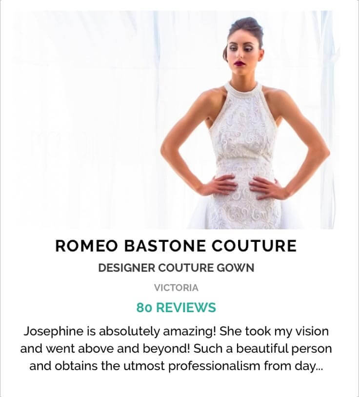 ABIA Wedding Reviews | Romeo Bastone Couture
