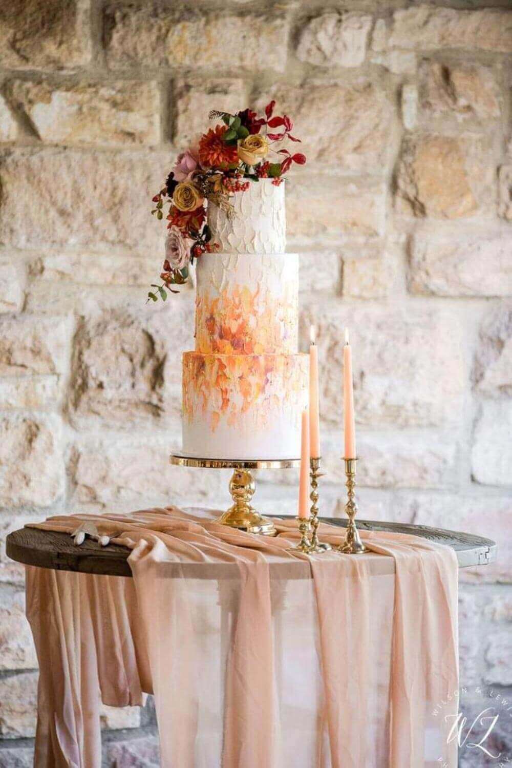 Rustic Wedding Cake - Lyons Den Cakes