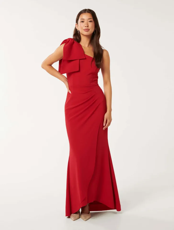 Wedding-guest-dress-codes-formal-Forever-New-Lisa-one-shoulder-ruffle-dress