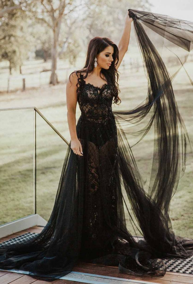Black Wedding Dress designed by Bizzaro Bridal