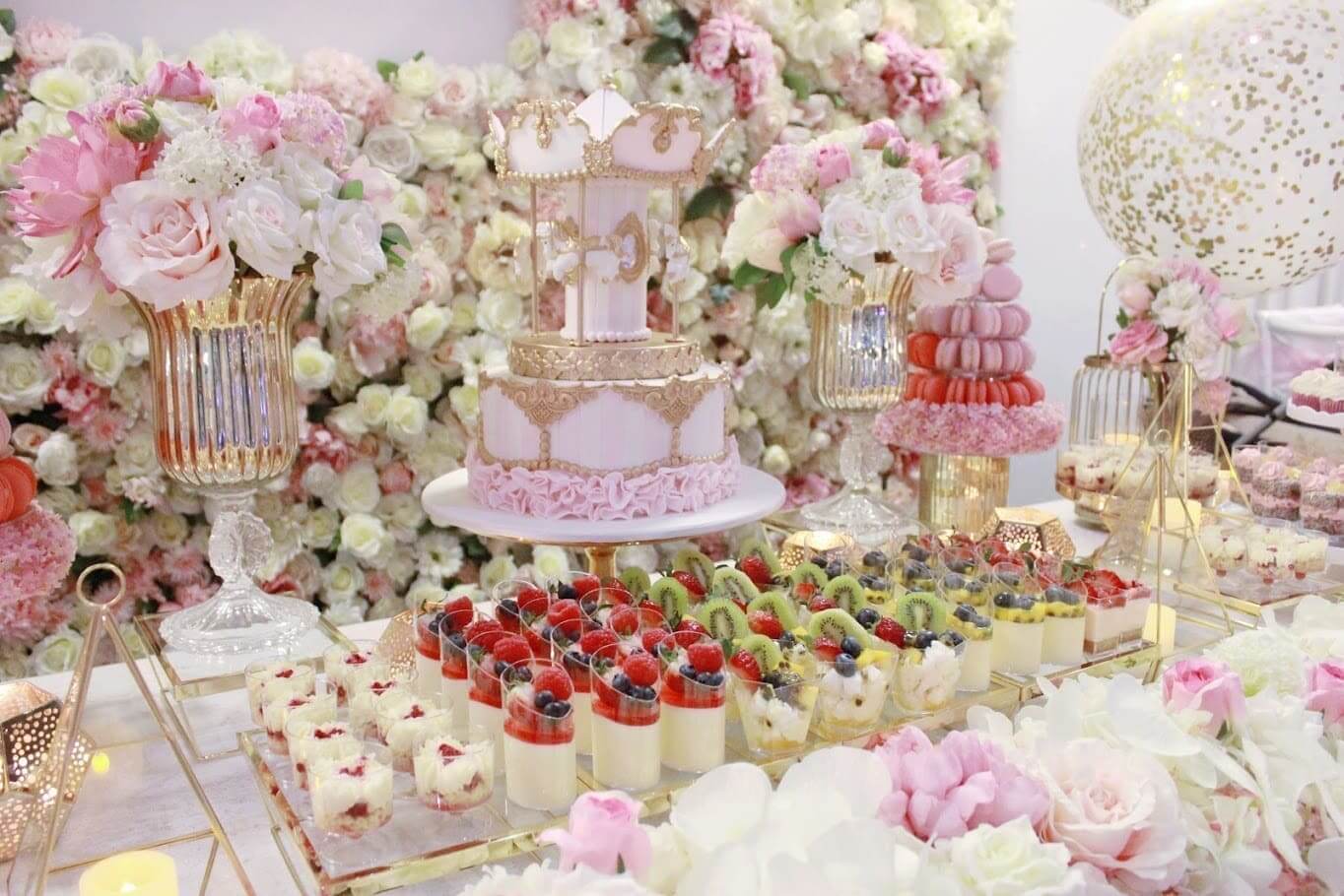Luxury Cake Styling - Pink Styling Flowers - ABIA