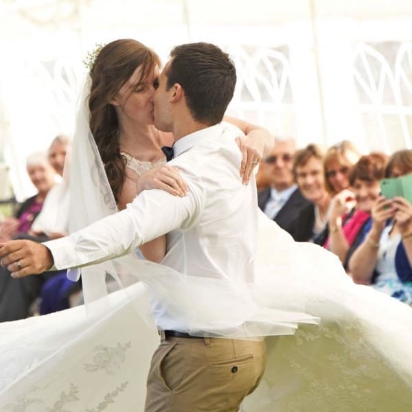 Emma & Taylor Wedding Dance Lift spin with kiss