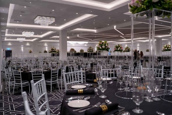 Marquee Ballroom Tiffany Chair Wedding Setup