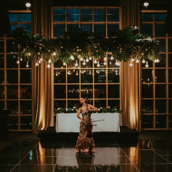 Cello feature performance at Metropolis dance floor