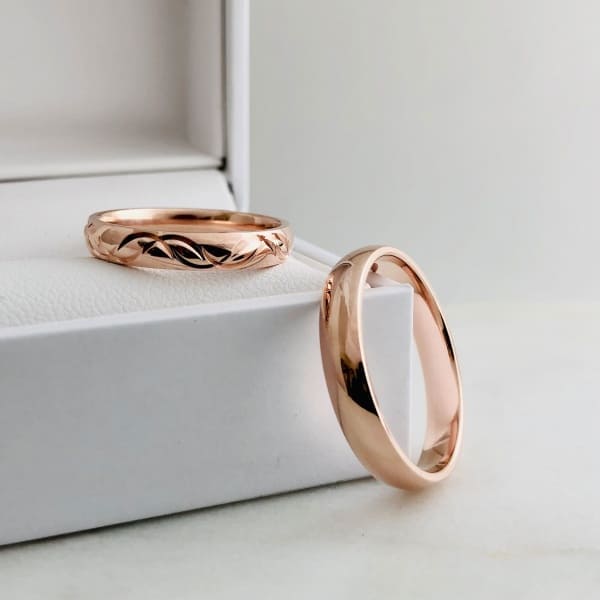 SELENE and MIdas rose gold bands