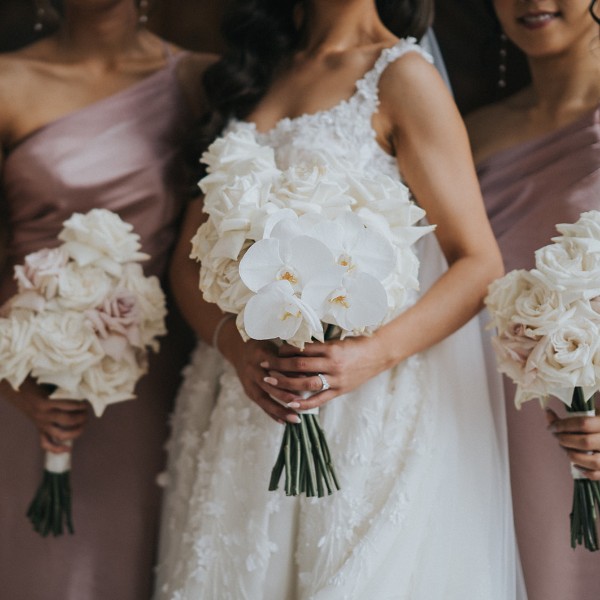 Blush pink and white Rose bouquets