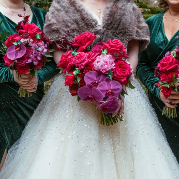 Bright pink bouquets