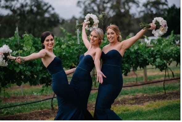 Bridal party in the vineyards
