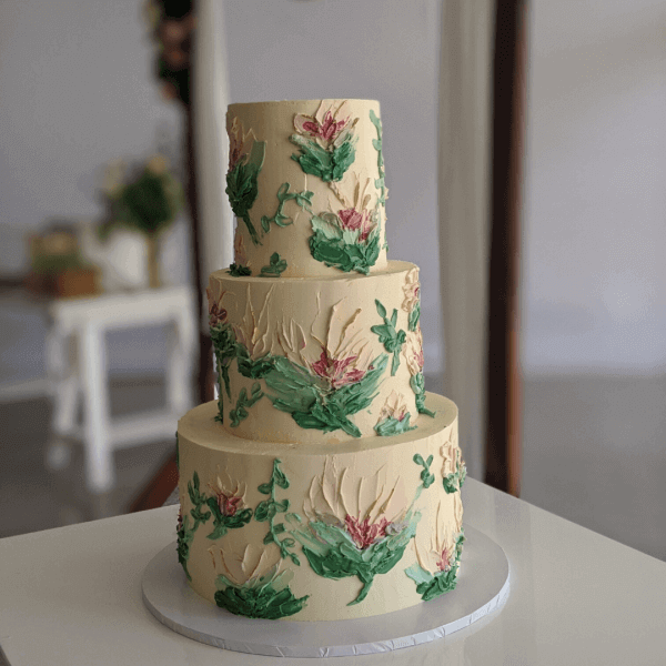 Painted buttercream cake