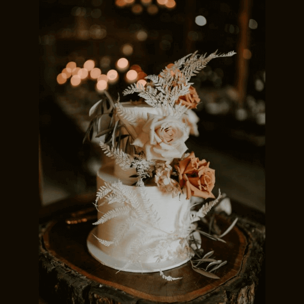 Rustic floral ganache cake