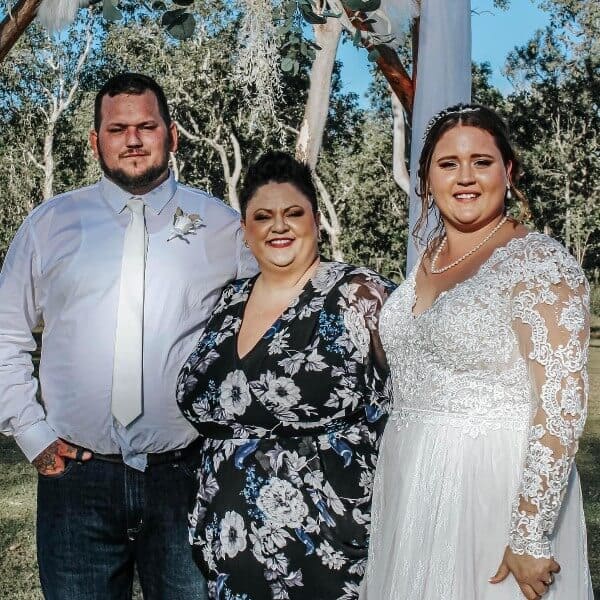 Celebrant Kate celebrating with a beautiful couple