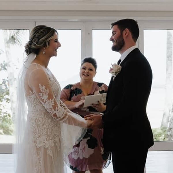Celebrant Kate marrying a beautiful couple