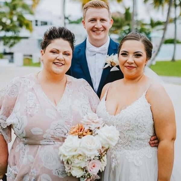 Celebrant Kate celebrating with a beautiful couple