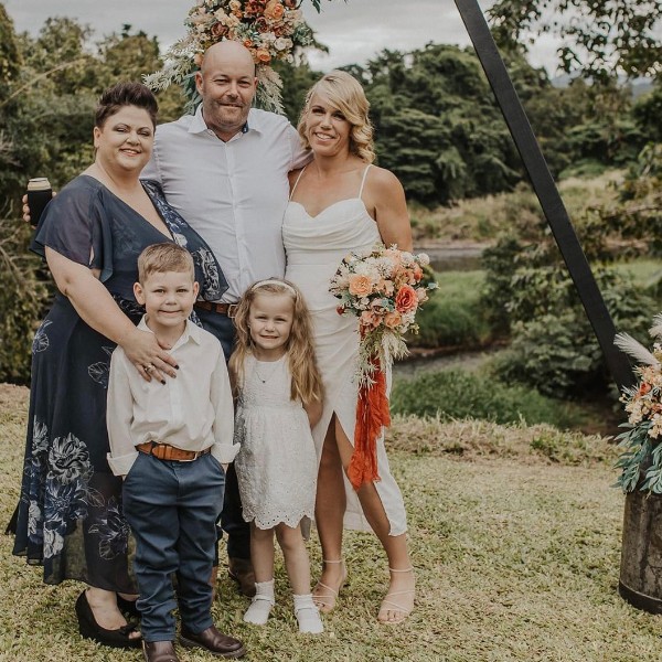 Celebrant Kate celebrating with the Casey Family