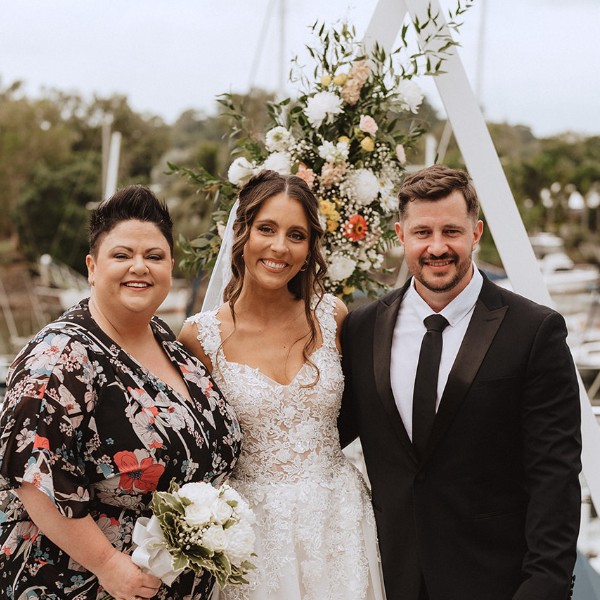 Celebrant Kate with Cassy and Will