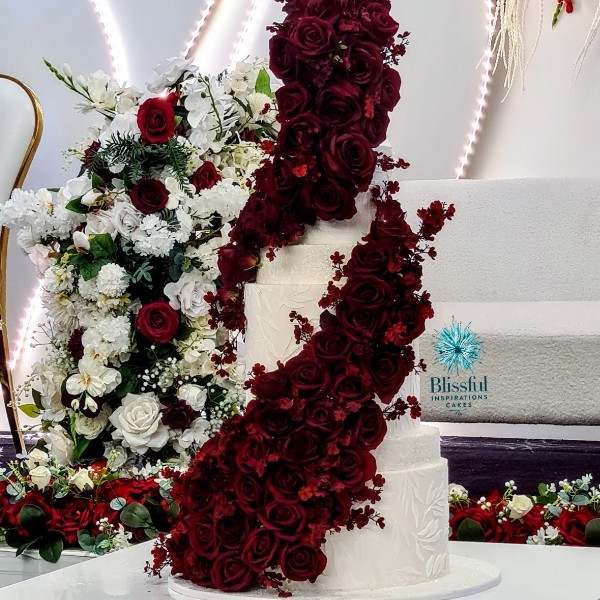 ROSES ARE RED WEDDING CAKE