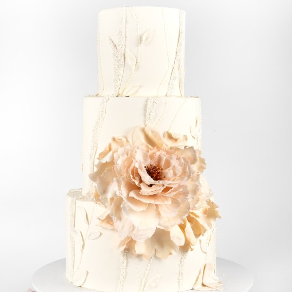 3 tier, fondant sugar flower