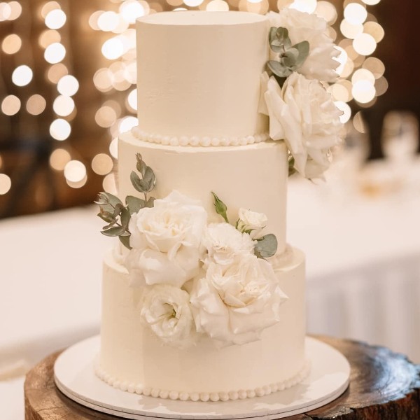 3 tier buttercream, fresh florals
