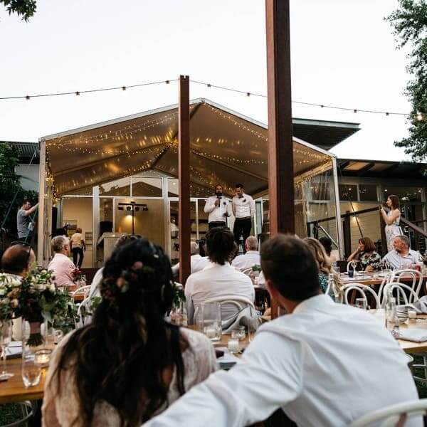 Outdoor dining and marquee