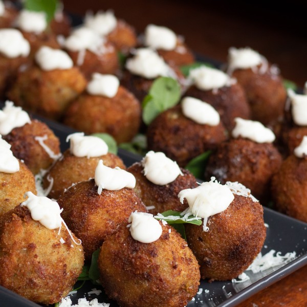 Grilled Salmon, shaved radish, chives with lemon dill aioli