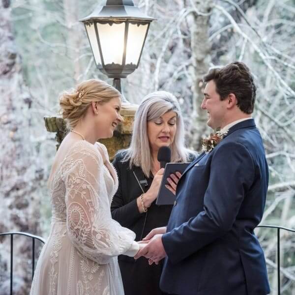 A winter chill in the air melted with the warmth of their love.