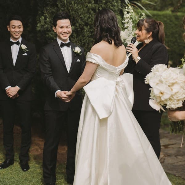 Steven & Nicole's ceremony at Mandalay House & Garden by Katherine Schultz Photography