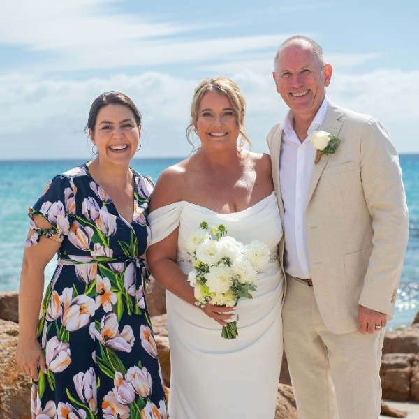 Sandy and Mark at Eagle Bay. Photo by Henderson Photographics.