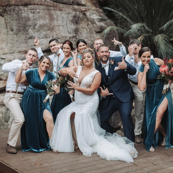 Wedding gang at Kangaroo Valley Bush Retreat