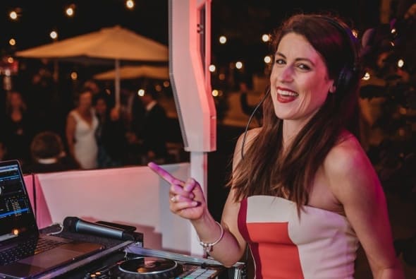 Tania DJing & Dancing in the Moonlight (Image Credit - Amber Eyes Photography)