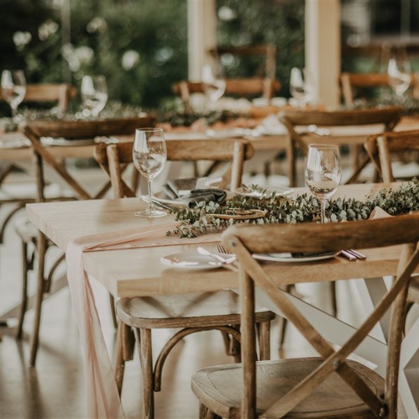 Rustic wedding tables at Elmswood Estate, VIC