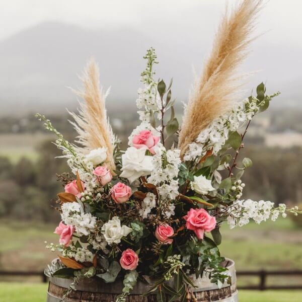 Barrel Arrangement at Riverview Estate (Photo by H Robbins Photography)