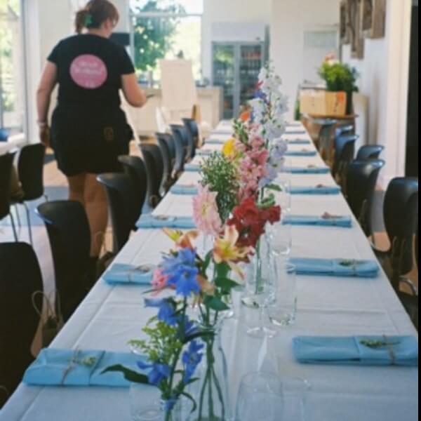 Mixed Bud Vase Flowers for Wedding at Bulong Estate