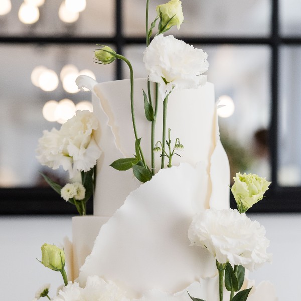 white wedding cake