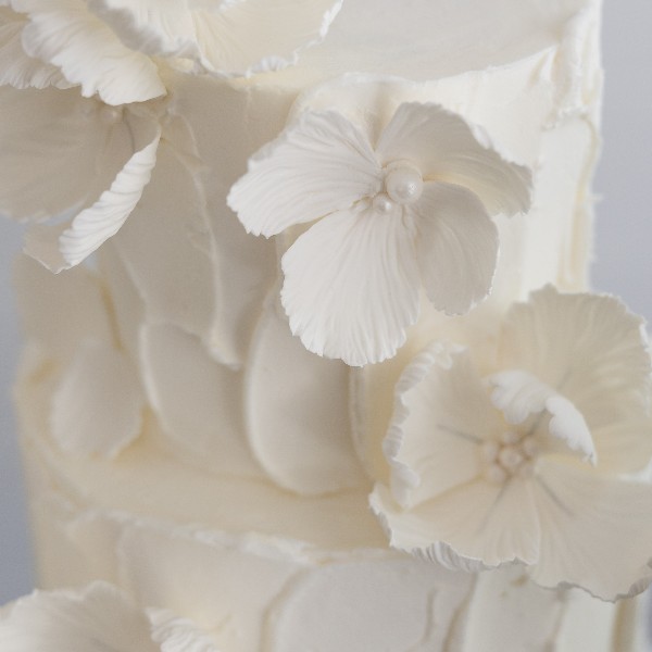 White texture wedding cake