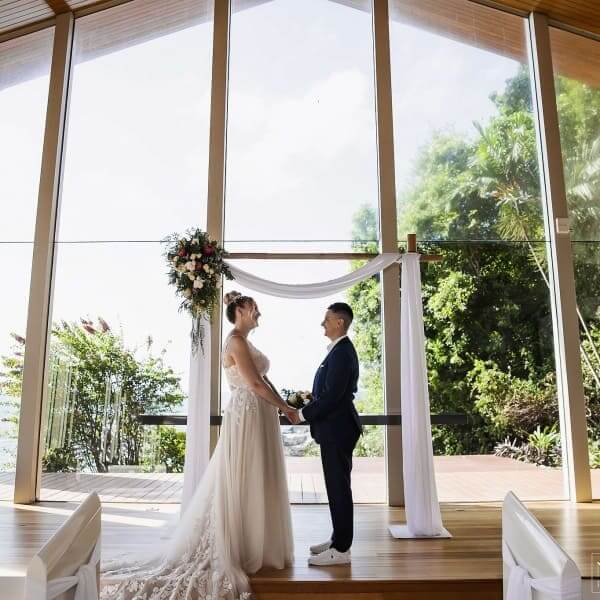 Rachel & Sophie -  Daydream Island Chapel - Photo Credit: Nadine Kemp Photography