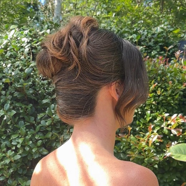 Modern French high updo