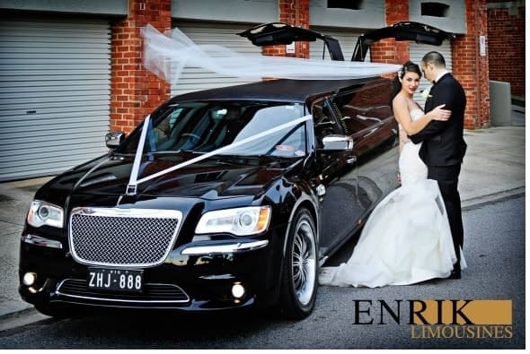 Dark Angel 10 passenger black Chrysler limousine