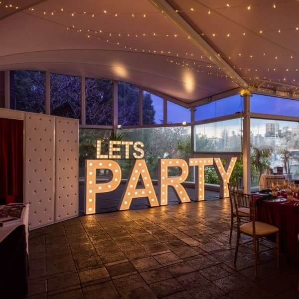 Mini Light up 'LETS' and 1.2m Light up 'PARTY'