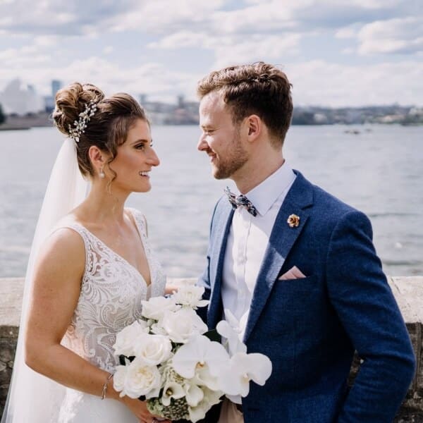 High textured bun beautiful Bride Emily