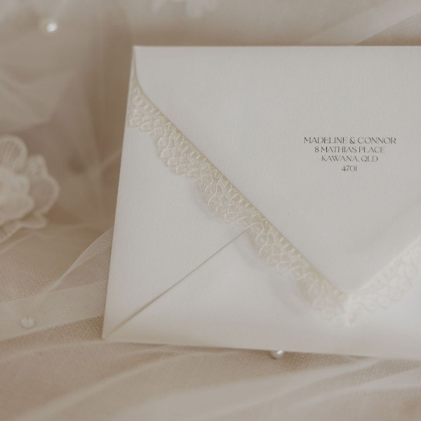 Lace edged envelope