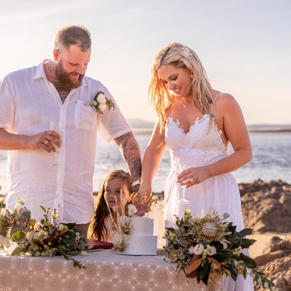 sunset at 1770 - intimate ceremony