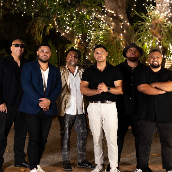 Our 5-piece band, captured in a stunning shot under a beautifully lit mango tree. The perfect blend of talent, vibe, and atmosphere—just like the unfo