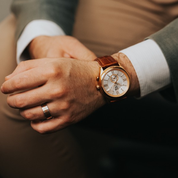 Mens wedding rings, watches