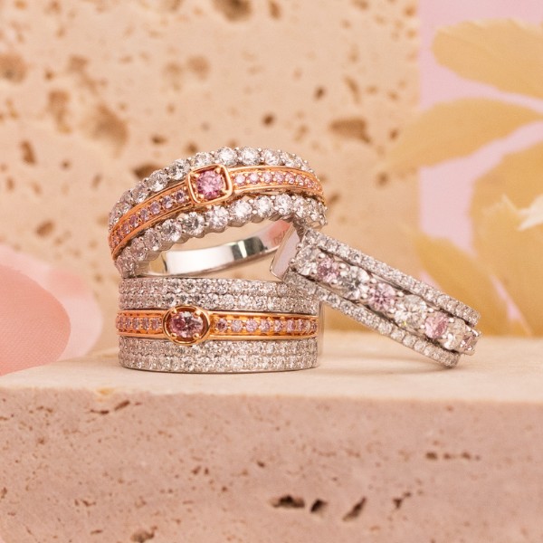 Pink Diamond Wedding Rings