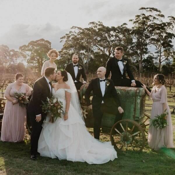 Bride and Groom Kiss