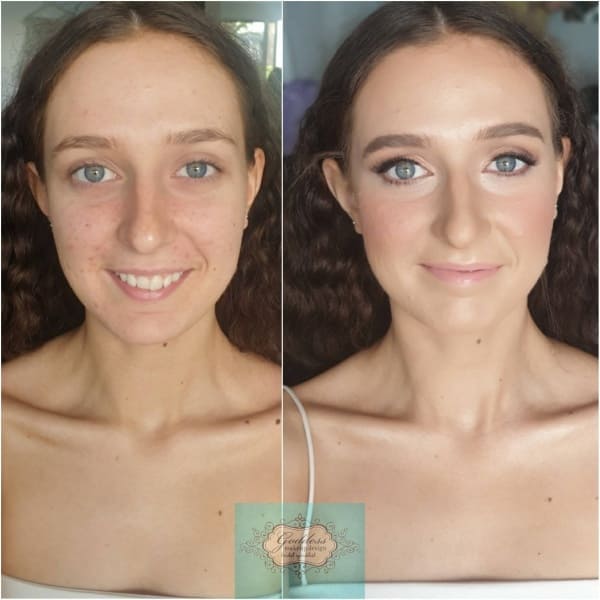 Before and After Natural makeup.
