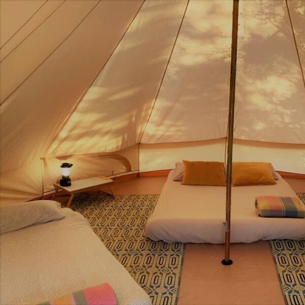 5m Bell tent set for guests - basic setting